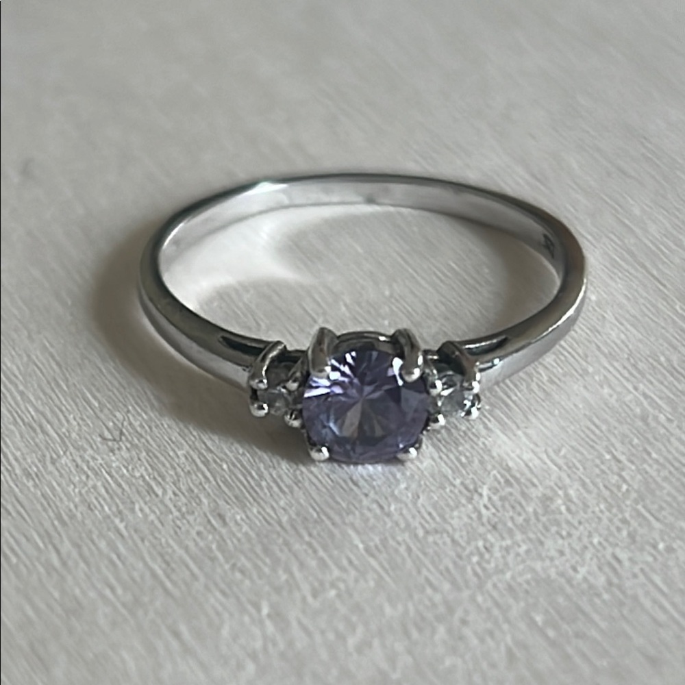 925 Cz Purple Ring for Women